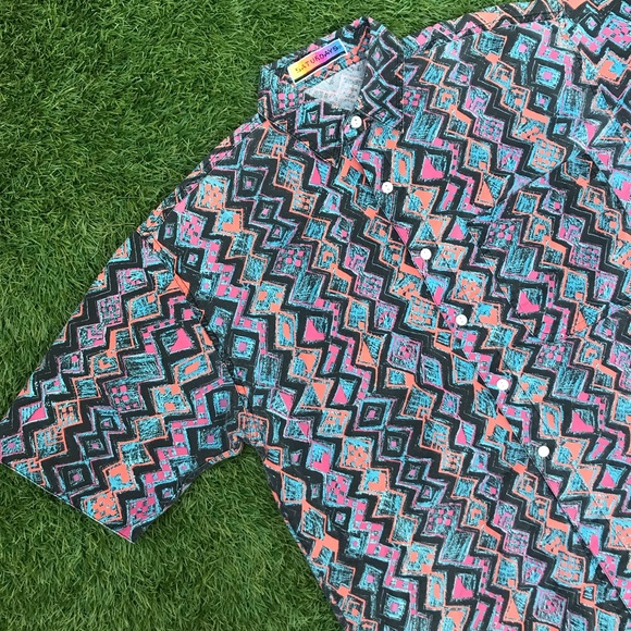 Vintage Other - vintage 90s button front wild pattern shirt